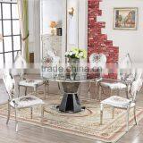 Manufacture Cylinder Glass Dining Table for Hotel Used thumbnail-5