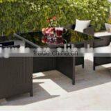 2017 Sigma Wholesale Modern Design pe Rattan Glass Top Dining Table thumbnail-1