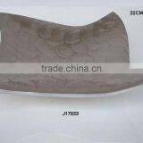 Cast Metal Enamel Bowl With in Brown Finger Painting