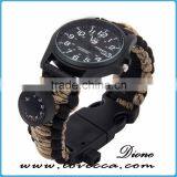 With Emergency Rescue Rope Men's Paracord Survival Watch Bracelet thumbnail-1