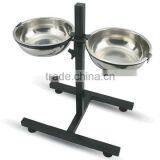 Adjustable Pet Feeder,dog Bowl /dog Food Rackwith Stainless Bowl / Food Stand/ Ironl Rack thumbnail-1