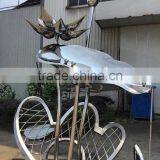 Large Outdoor Stainless Steel Flower Decoration in Yellow Color for Sale thumbnail-4