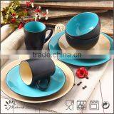 16pcs Dinnerware Set Manufacturer Two Tone Black Blue