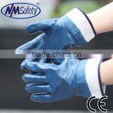 NMSAFETY Blue Oil Industrial Nitrile Gloves Safety Cuff Heavy Duty Nitrile Gloves thumbnail-1