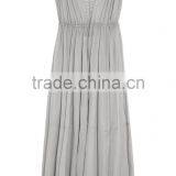 Sexy Flowing Cotton-mousseline Maxi Long Dress With Front Lace Up Western Dresses Names 2016 HSD5777 thumbnail-4