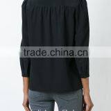 2016 Latest Design Custom Deep V Neck Blouse for Women thumbnail-2