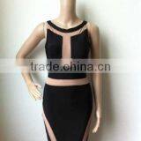 High Quality New 2 Colors Black And White Mesh Bandage Dress Fabric Celebrity-inspired Dresses Homecoming Sexy Dress thumbnail-2