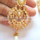 EARRING PAIR WITH TIKA GOLD TONE Hair Accessory thumbnail-3