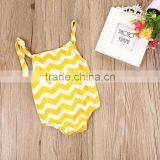 Wholesale Boutique Kids Clothing Baby Clothes 2017 Hot Sale Cheap Bodysuit Clothing Yellow Stripe Cotton Baby Romper thumbnail-3