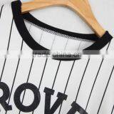 Women White Black Vertical Striped Letter Print Sweatshirt for Women thumbnail-3
