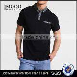 MGOO 100% Cotton Polo Shirts For Men Color Combination Collar Design Polo Shirt With Chest Pocket thumbnail-1