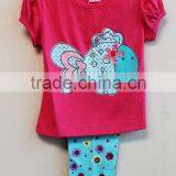 2016 Fashion Baby Girls Summer 2 Pcs Set Fish Printed 100% Cotton Cap Sleeve Clothing Set TP-7720 thumbnail-1