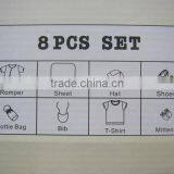 2017 Latest Design 8pcs New Born Baby Gift Set Clothes Lovely Style Breathable Baby Boy Clothes thumbnail-3