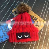 Brand Design Winter Knit Thicken Hat Monster With Faux Fur Poms With Super Quality thumbnail-3