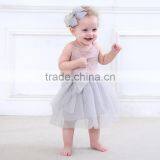 American Style Cotton Baby Girl Clothes 2017 Summer Bow Sequins Mesh Sundress New Frock Design Girl Child Dress thumbnail-3