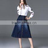 Elegant Stylish Women Long Jeans Skirts High Quality thumbnail-4