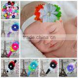 Baby Chiffon Twirl Pleated Ballerina Flower Headband Wholesale thumbnail-1