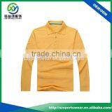 Yellow High Quality Long Sleeve Cotton Fabric Pique Polo Shirt,soft Golf Apparel for Men thumbnail-1