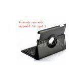 PU Leather Plastic Rotatable 360 Degree Ipad Carrying Case With Bluetooth Keyboard With CE