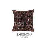 18 X 18 Applique Large Pillow Covers Cozy Brown For Living Room Couch , Invisible Zipper