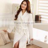 Chinese Supplier 100% Cotton Super Soft White Waffle Heated Bathrobe for Hotel or Spa thumbnail-3