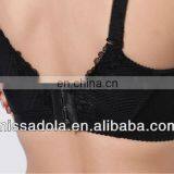 lady's hot underwear black pushing up brassiere boyshort pantie bra set