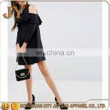 OEM Service Girl Cold Shoulder Long Sleeve Sweet Dress With Ruffle in Black JYA026 thumbnail-2