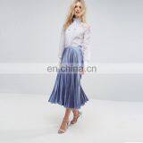 New Fashion Designs Ladies White Long Sleeve Office Women Lace Blouse