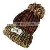 Custom Knitted Pom Beanie Hat With Custom Label thumbnail-2