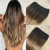 Double Wefts  Natural Wave Peruvian Clean 10-32inch Clip In Hair Extension