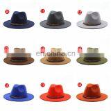 20colors Fashion Woman Woolen Jazz Hat British Classic Flat Hat European and American Men Women Fedora Hats Flat-brimmed Hats thumbnail-4