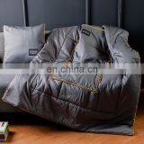 Luxury Cotton Satin Portable Foldable Throw Pillow Travel Sofa Blanket thumbnail-7