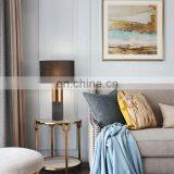 2020 Black Gold Fabric Bedside Table Lamp Luxury Marble Led Reading Lamp thumbnail-4