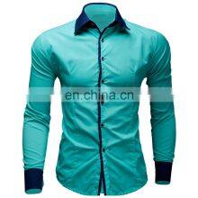 Wholesale custom brand men's spring and summer solid color British style fashion business casual shirts