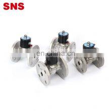 SNS 2WBF Series Liner Safety Floating Relief Pneumatic Control Valve Solenoid Valve With Stainless Steel Flange