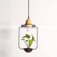 Indoor Decoration Pendant Lamp Black White Vintage Simple Nordic Chandelier Small Fresh Green Plant Pendant Light thumbnail-1