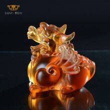 Fengshui Wholesale Crystal Liuli Pair Auspicious Lions Mini Statues Wedding Gift thumbnail-2