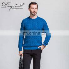 Classic Brand Men's Cable Knit Pullover 100% Pure Cashmere Winter Sweater With Crew Neck Collar thumbnail-2