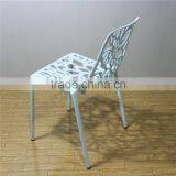 Global Trading High 80.7cm Aluminum Flower Back Outdoor Chair thumbnail-4