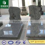 Stone Carving Flower and Crosscolor Monument Slab Shanxi Black Absolut Tombstone Cheap Granite thumbnail-6