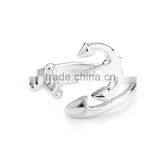 Personalized Twisted Wrap Anchor White Zircon Silver Ring Designs For Girl thumbnail-2