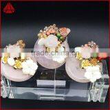 Korean Flower Crystal Agate Brooch With Rhinestone Ornamentnatural Stones thumbnail-3