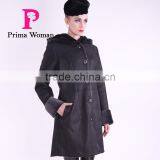 2015 New Design Winter Women Coat Long Slim Fit Wool Fur Overcoat