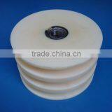 Natrual Molding Injection CNC Machining Nylon Polyamide PA6 Pulley Wheels With Bearings Manufacturer thumbnail-4