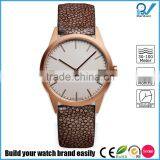 PVD Rosegold Stainless Steel Case Sapphire Lenses Water Resistant 5ATM Leather Luxury Watch thumbnail-2