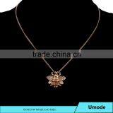 Unique Elements Crystal Necklaces Gold Bee 18K Rose Gold Pendant Necklace thumbnail-2