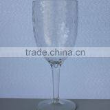 Embossed Clear Plastic Red Wine Cup