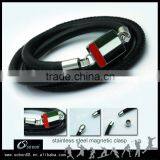 Personalized Three Rope Leather Bangle Metal Red White Blue Flag thumbnail-1