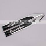 2pcs Chrome Auto Car Dagger Fender Emblems Sticker Badge Decal Fit for TURBO NEW thumbnail-3
