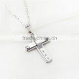 DAIHE Stainless Steel Christian Cross Gemstone Pendant thumbnail-1